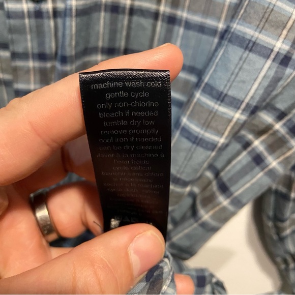 John Varvatos Blue Plaid Long Sleeve Button Up Shirt Mens L (Tag XL) - Picture 7 of 7